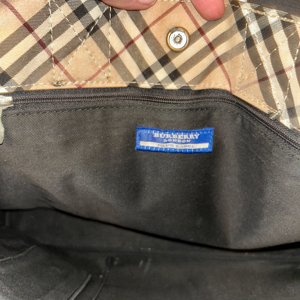 Auth BURBERRY BLUE LABEL Nova Check Tote Hand Bag Purse Nylon. - Picture 11 of 12